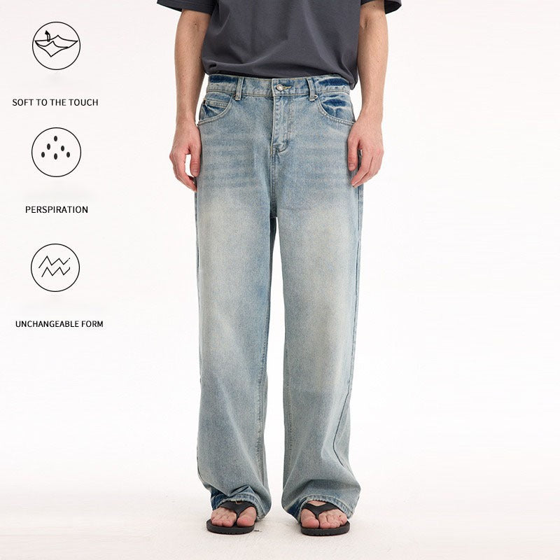 CleanFit Washed Vintage Straight Leg Jean