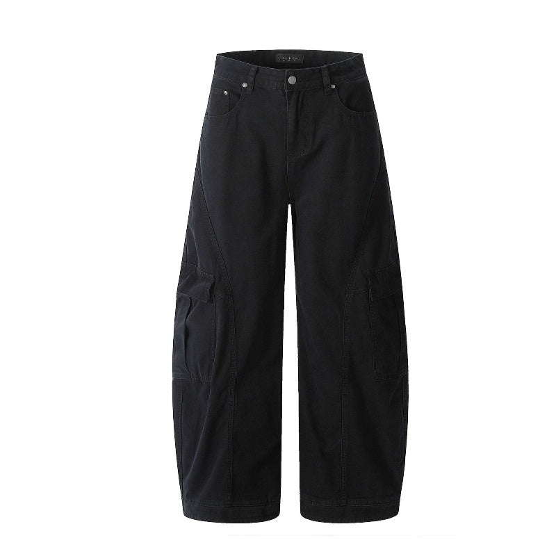 Vintage Baggy  Scimitar-silhouette Multiple Pockets Pants