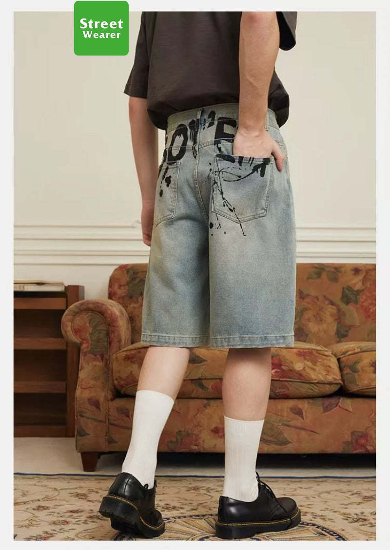Washed Old Craft and Inked Loose Casual Jeans SW024UNFG509