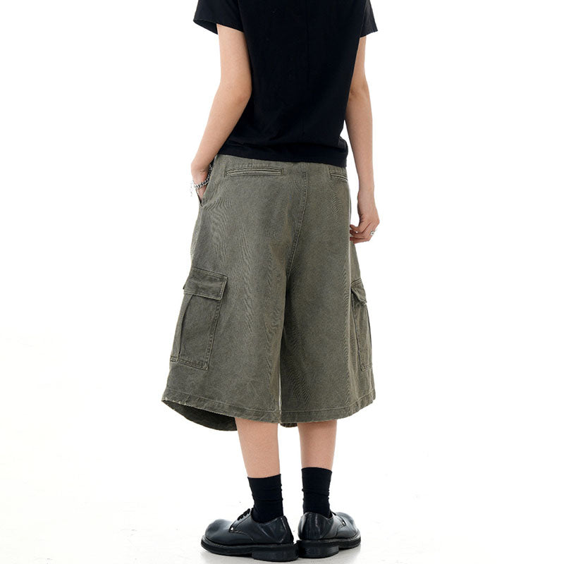 Multi-Pocket Loose Straight Leg Shorts CK238D