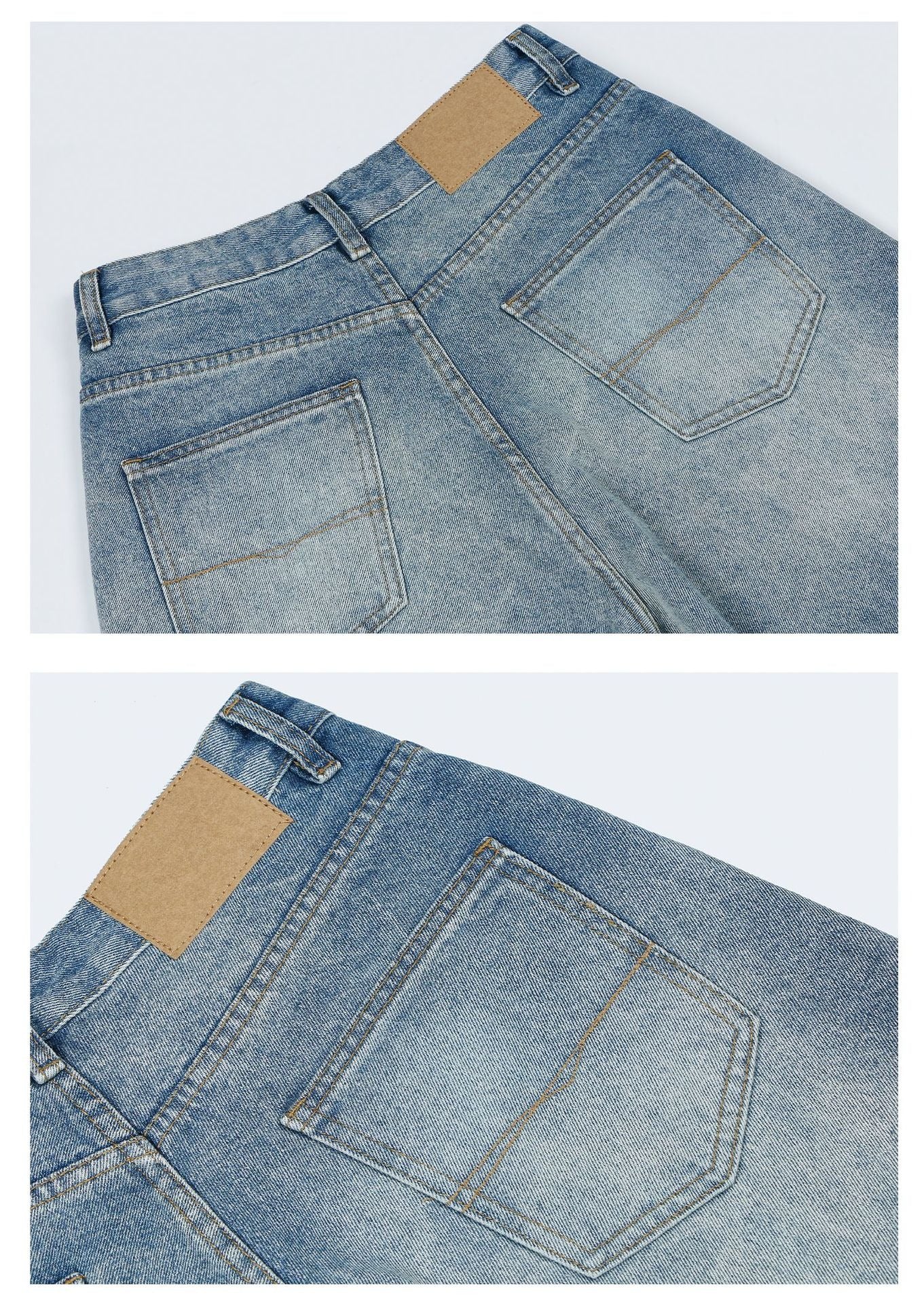 Vintage Washed Baggy Clean Fit Jeans