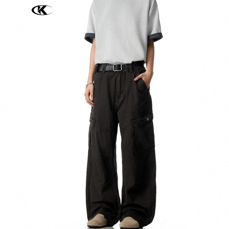 Multi Pocket Design Loose Fit Baggy Tapered Cargo Pants