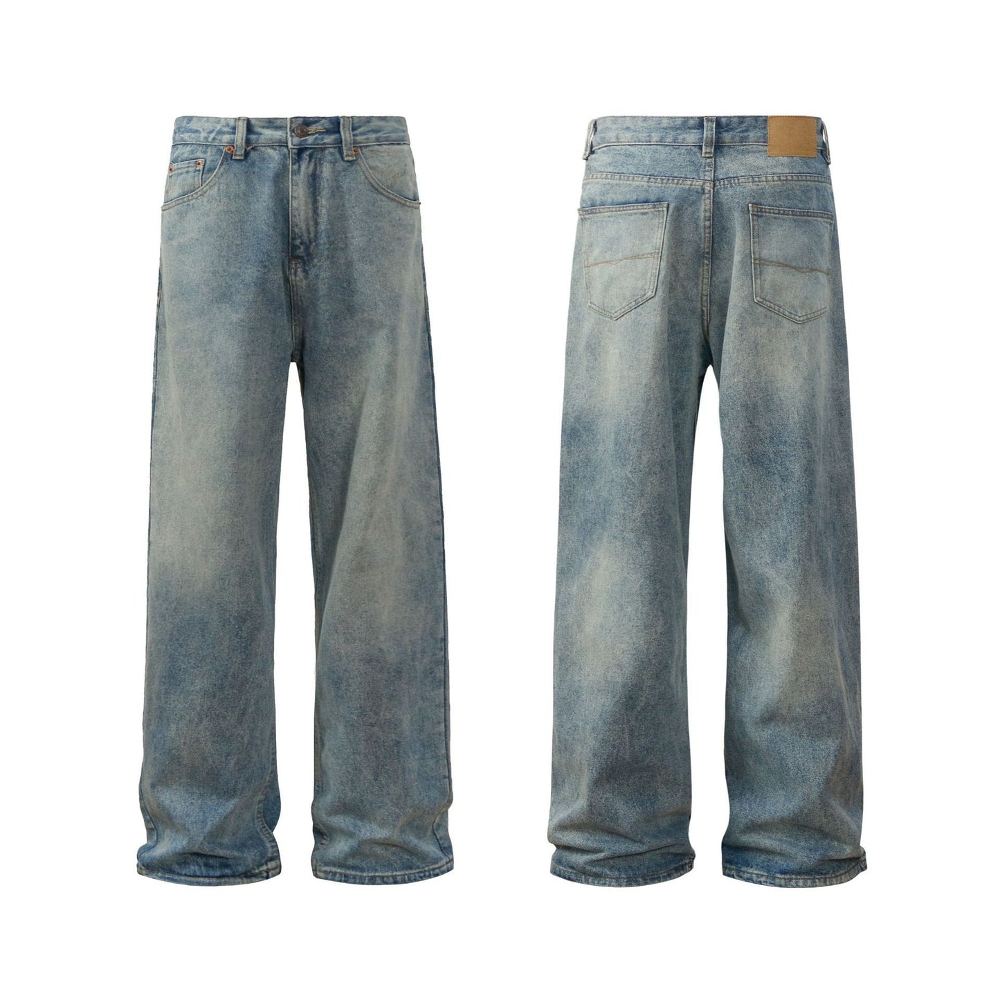 Vintage Washed Baggy Clean Fit Jeans