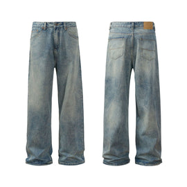 Vintage Washed Baggy Clean Fit Jeans