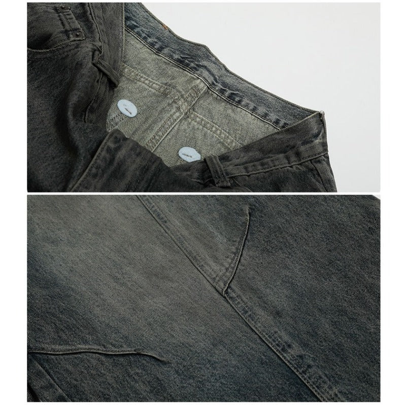Vintage Blue Washed Scimitar-silhouette Jean