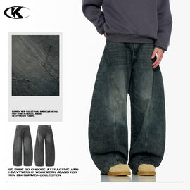 Vintage Blue Washed Scimitar-silhouette Jean