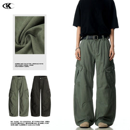 Multi Pocket Design Loose Fit Baggy Tapered Cargo Pants