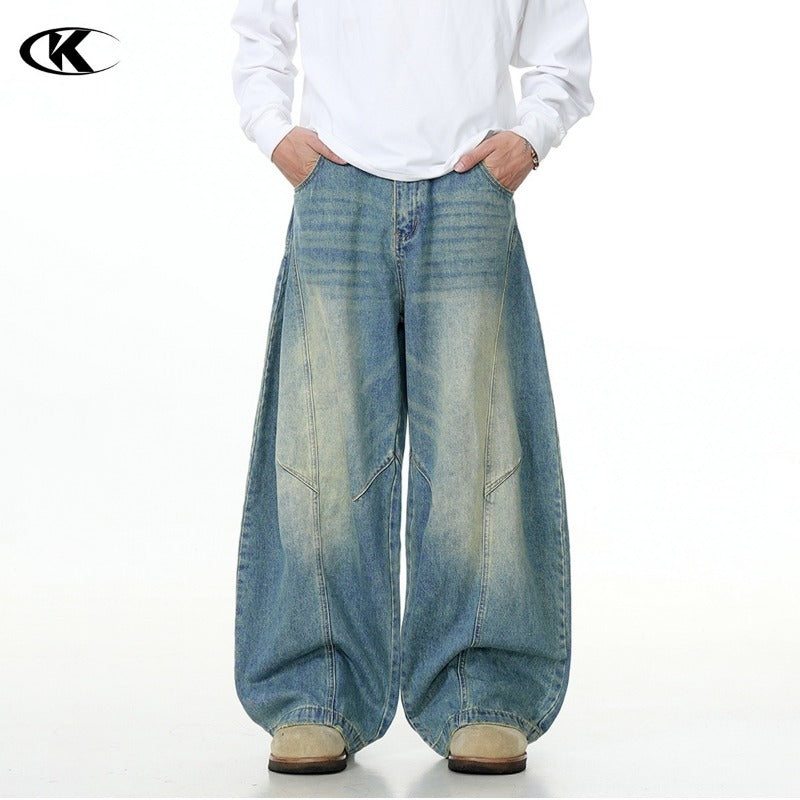 Clean Vintage Washed Blue Scimitar-silhouette Jean