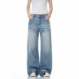 Straight-leg Wide-leg Slimming Jeans