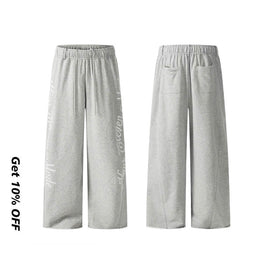 Hiphop Letter Print Wide-Leg Sweatpants CK6965