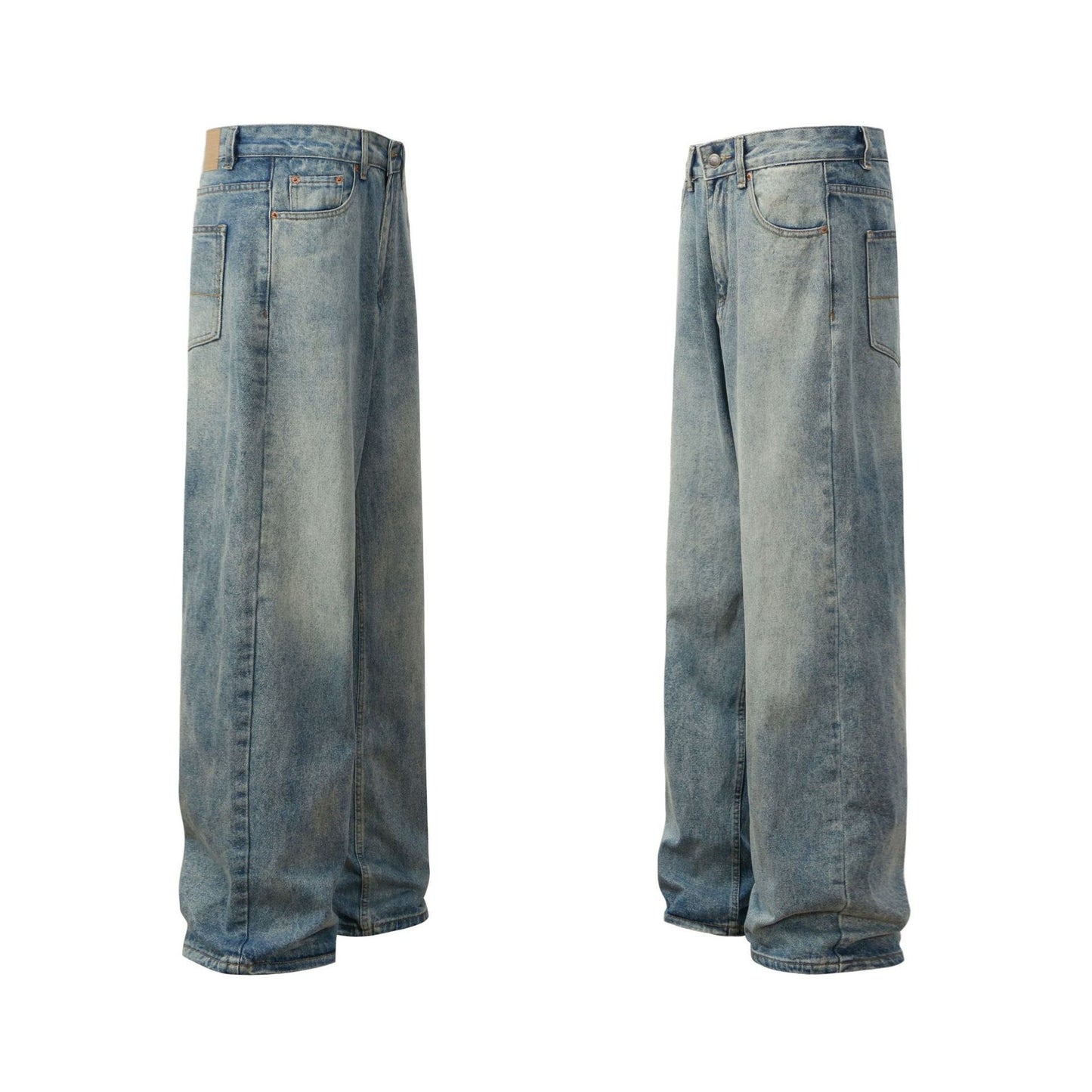 Vintage Washed Baggy Clean Fit Jeans