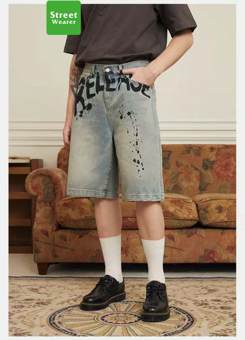 Washed Old Craft and Inked Loose Casual Jeans SW024UNFG509