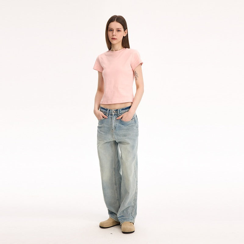 CleanFit Washed Vintage Straight Leg Jean
