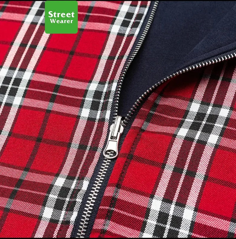 Reversible Wear Plaid Hoodies