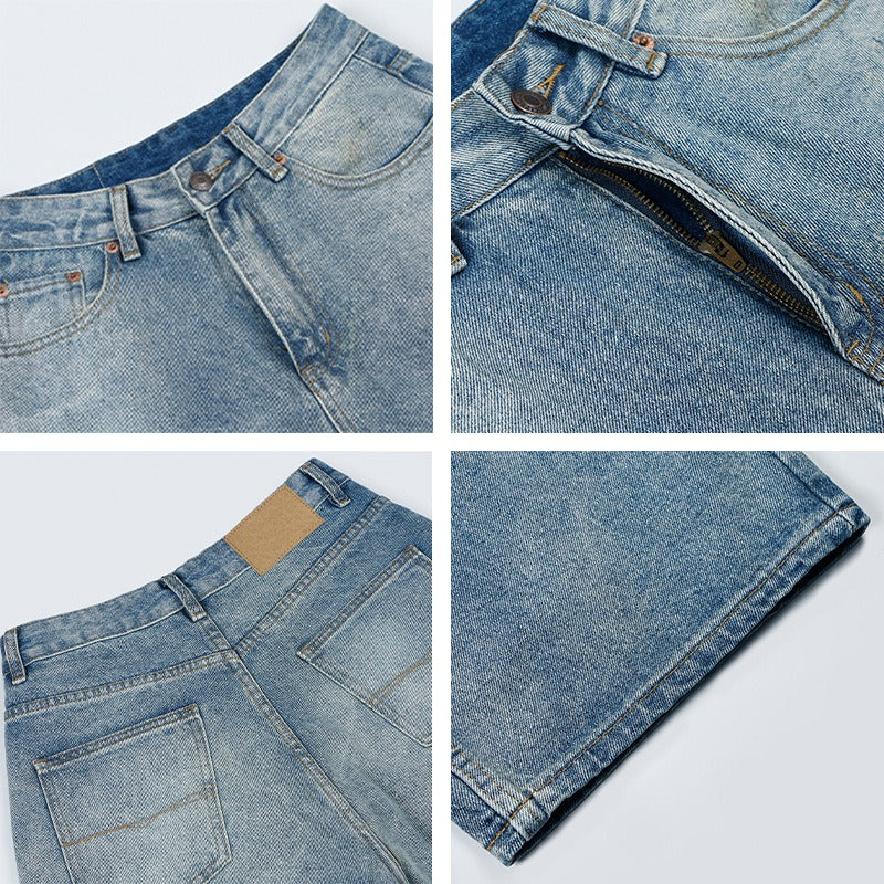 Vintage Washed Baggy Clean Fit Jeans