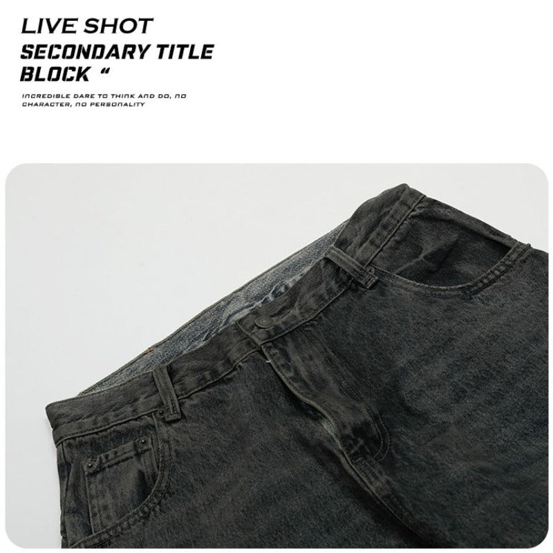 Vintage Blue Washed Scimitar-silhouette Jean