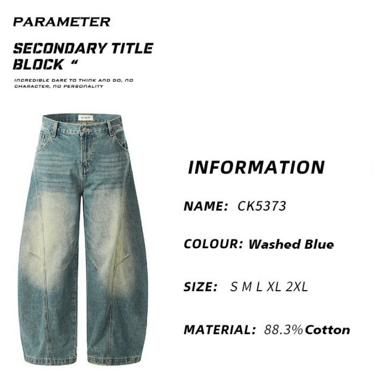 Clean Vintage Washed Blue Scimitar-silhouette Jean
