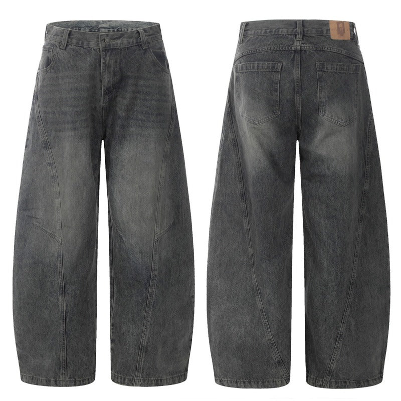 Vintage Blue Washed Scimitar-silhouette Jean