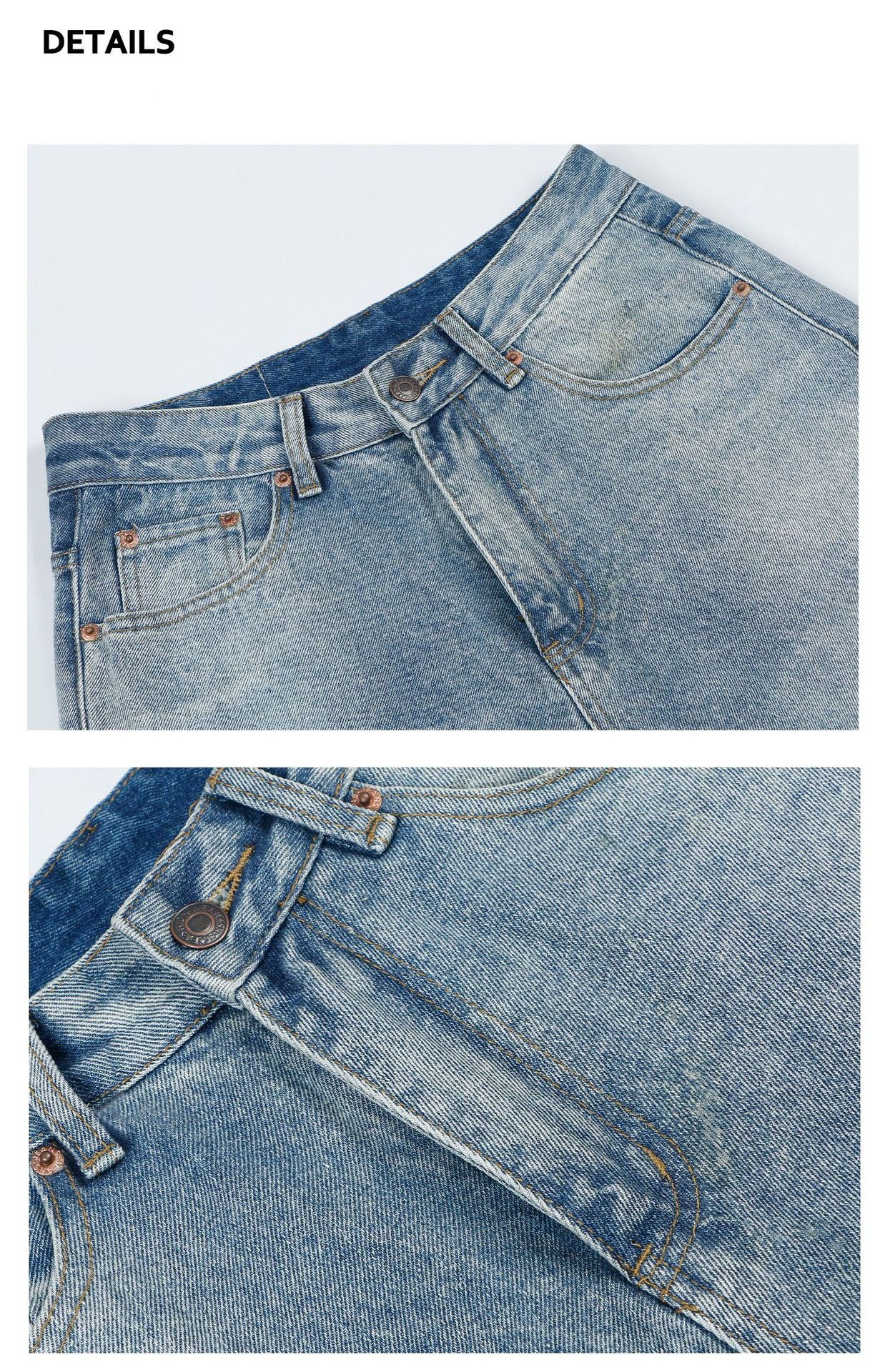 Vintage Washed Baggy Clean Fit Jeans