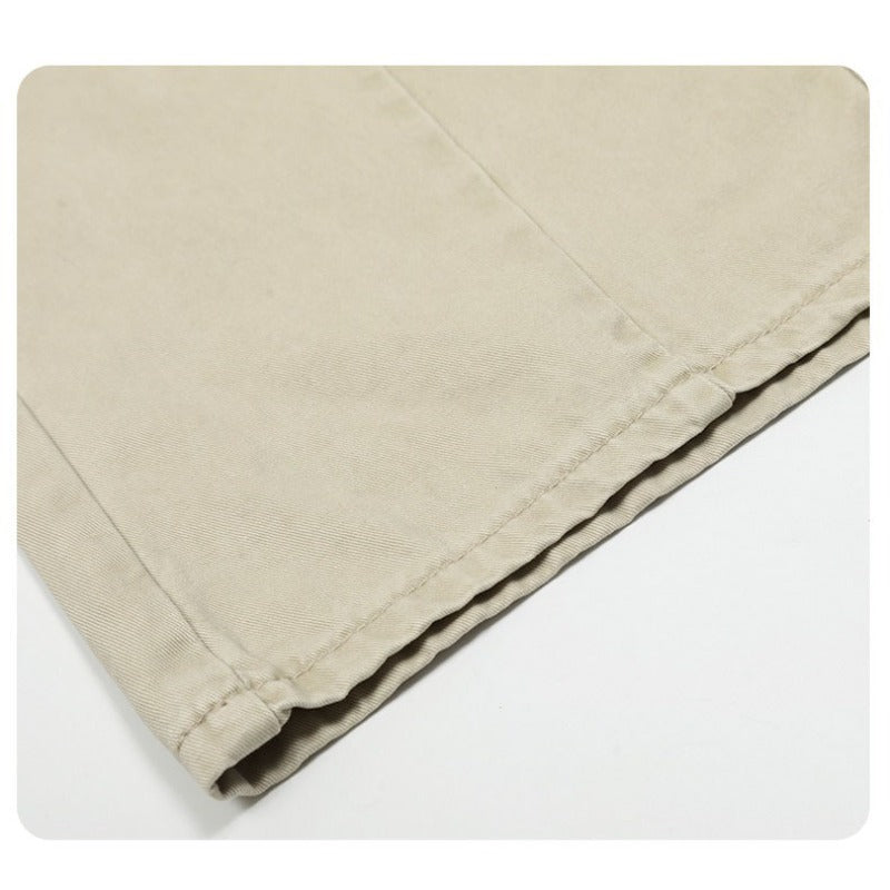 Multiple Pockets Retro-style Curved-leg Baggy Cargo Pants
