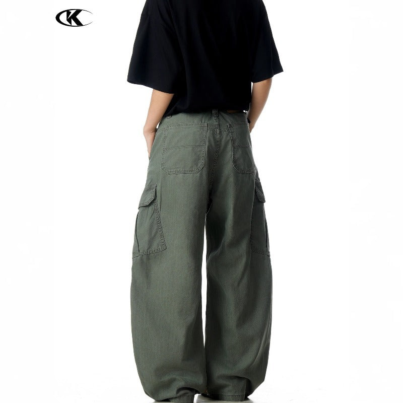 Multi Pocket Design Loose Fit Baggy Tapered Cargo Pants