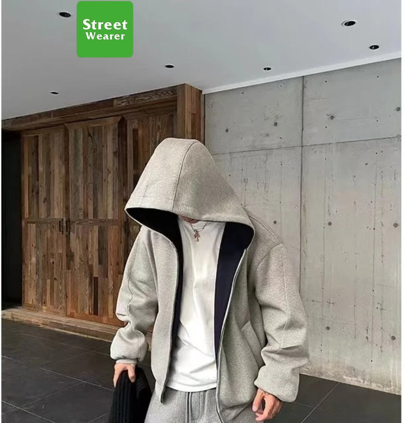 1000GSM Vintage Silhouette Colour Block Hoodie SW037YILUFFJMF33