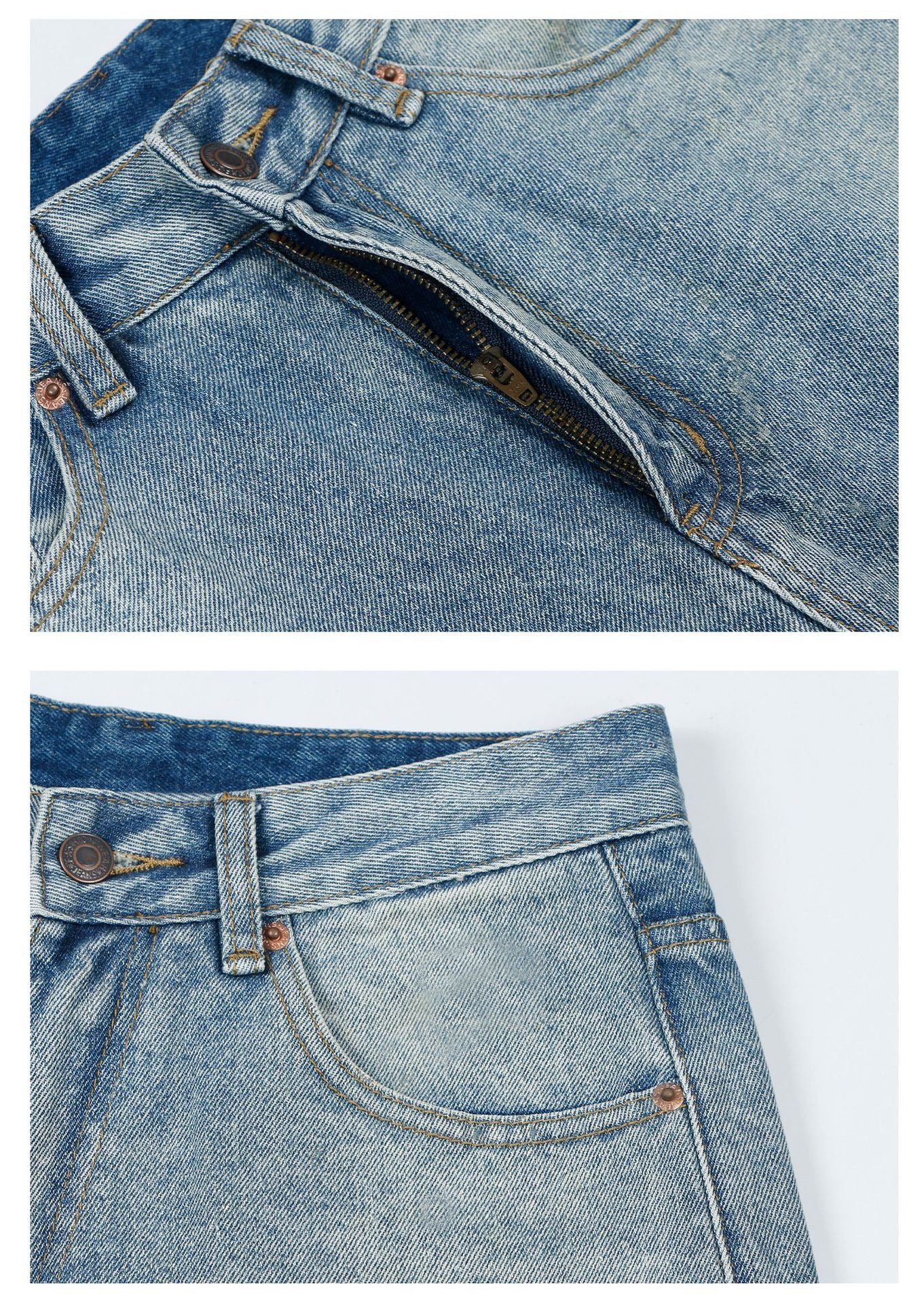 Vintage Washed Baggy Clean Fit Jeans