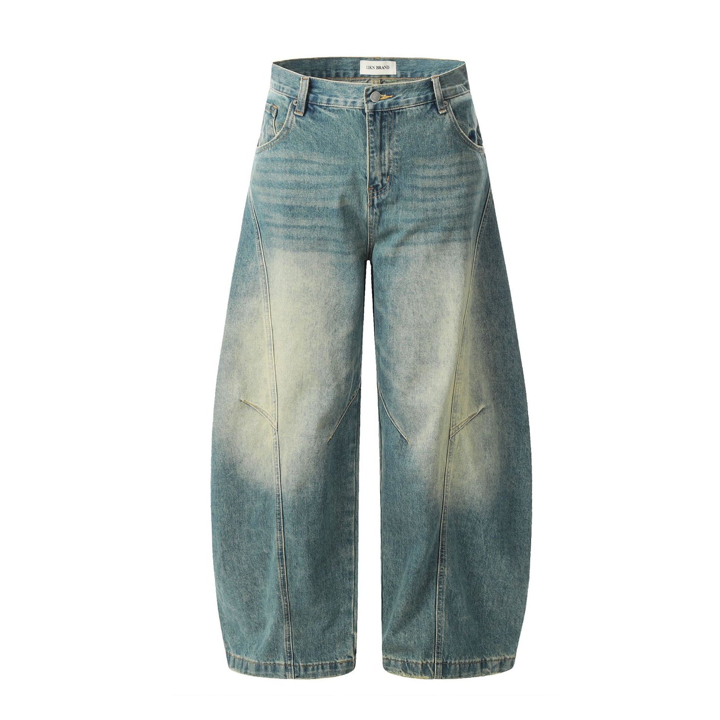 Clean Vintage Washed Blue Scimitar-silhouette Jean