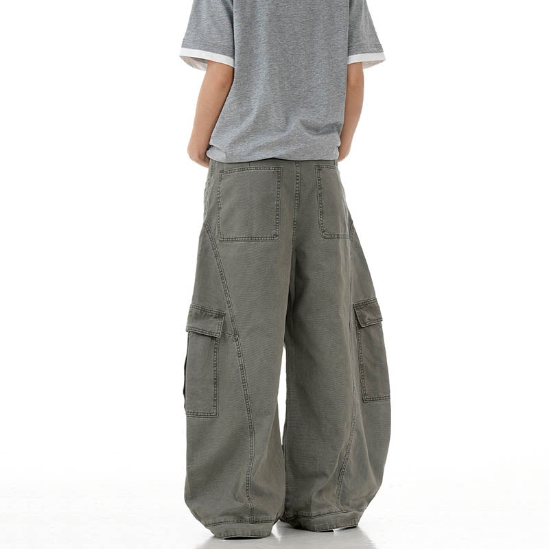 Vintage Baggy Scimitar-silhouette Multiple Pockets Pants CK3505