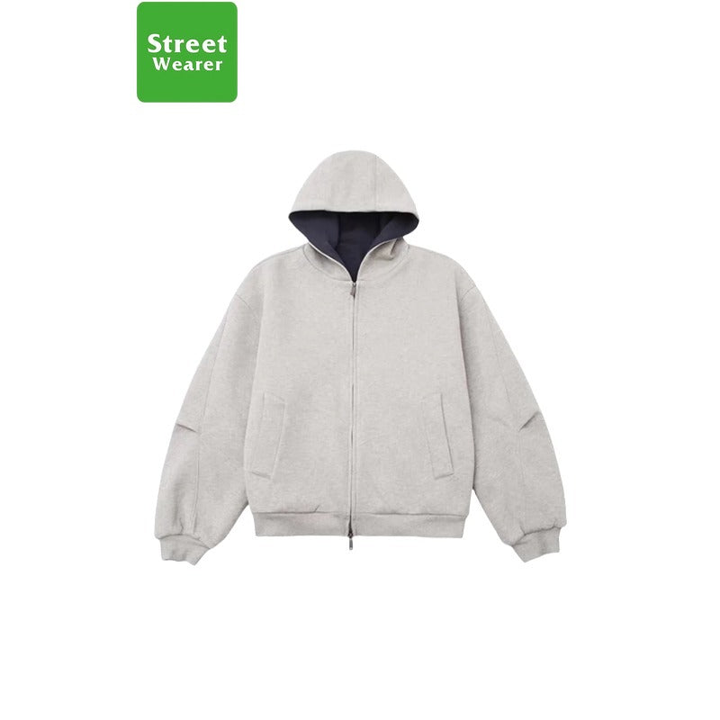 1000GSM Vintage Silhouette Colour Block Hoodie SW037YILUFFJMF33