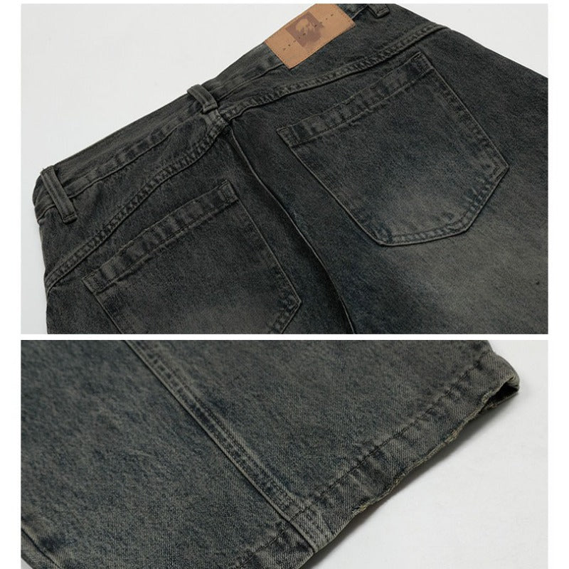Vintage Blue Washed Scimitar-silhouette Jean