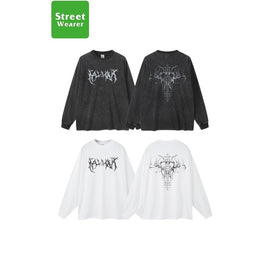 Loose Hand Painted Dirtyfit Graffiti Washed Long Sleeve T-shirt SW005BE5704