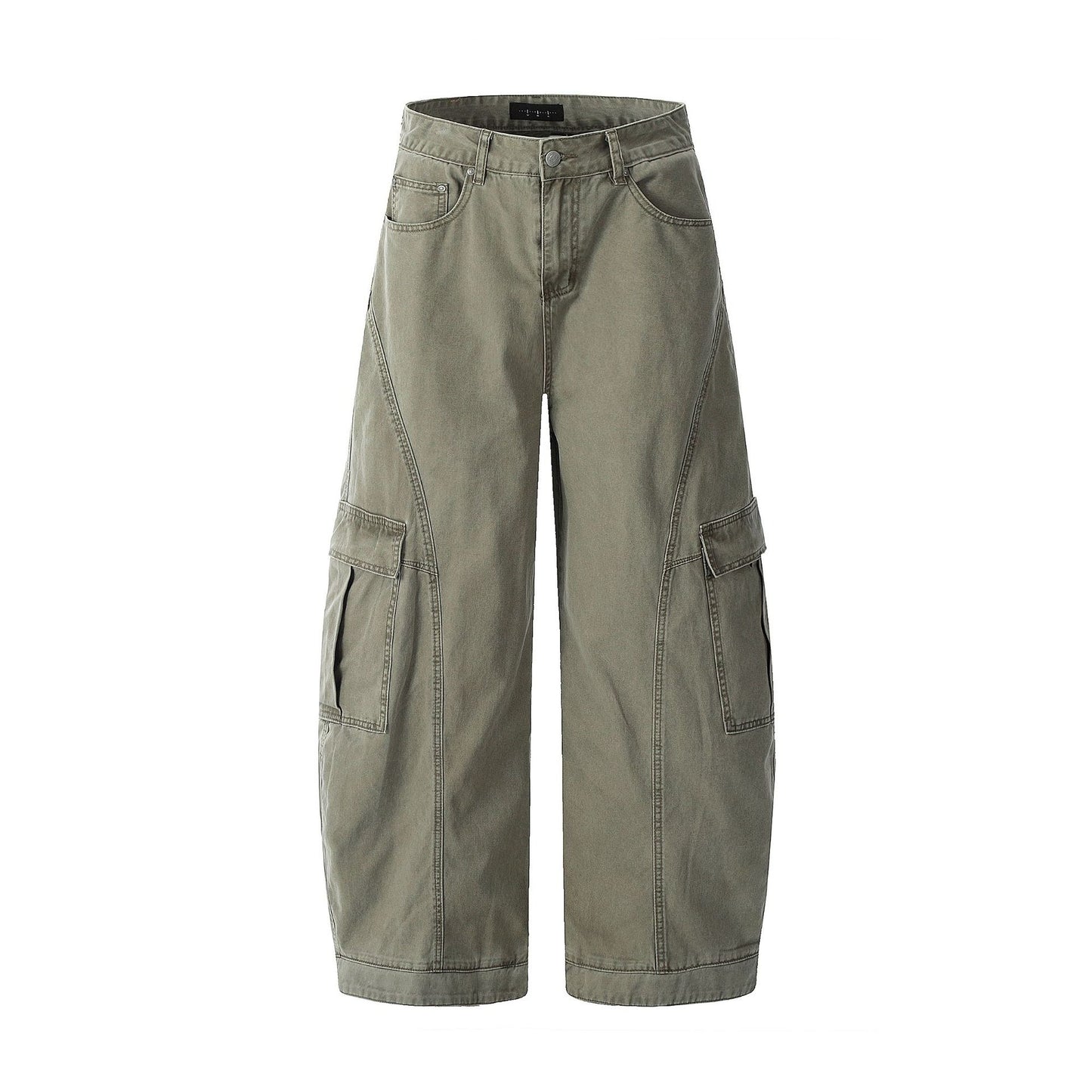 Vintage Baggy  Scimitar-silhouette Multiple Pockets Pants