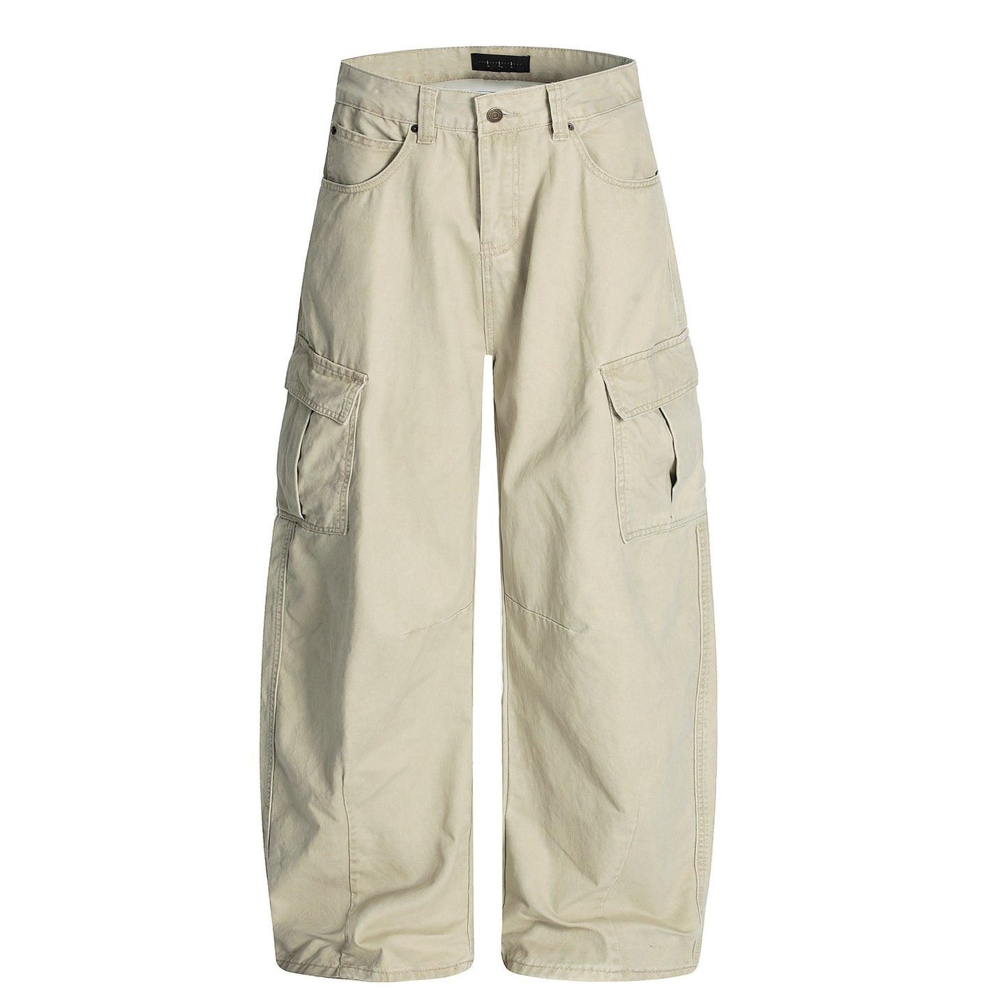 Multiple Pockets Retro-style Curved-leg Baggy Cargo Pants