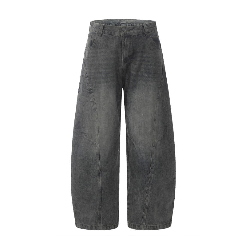 Vintage Blue Washed Scimitar-silhouette Jean