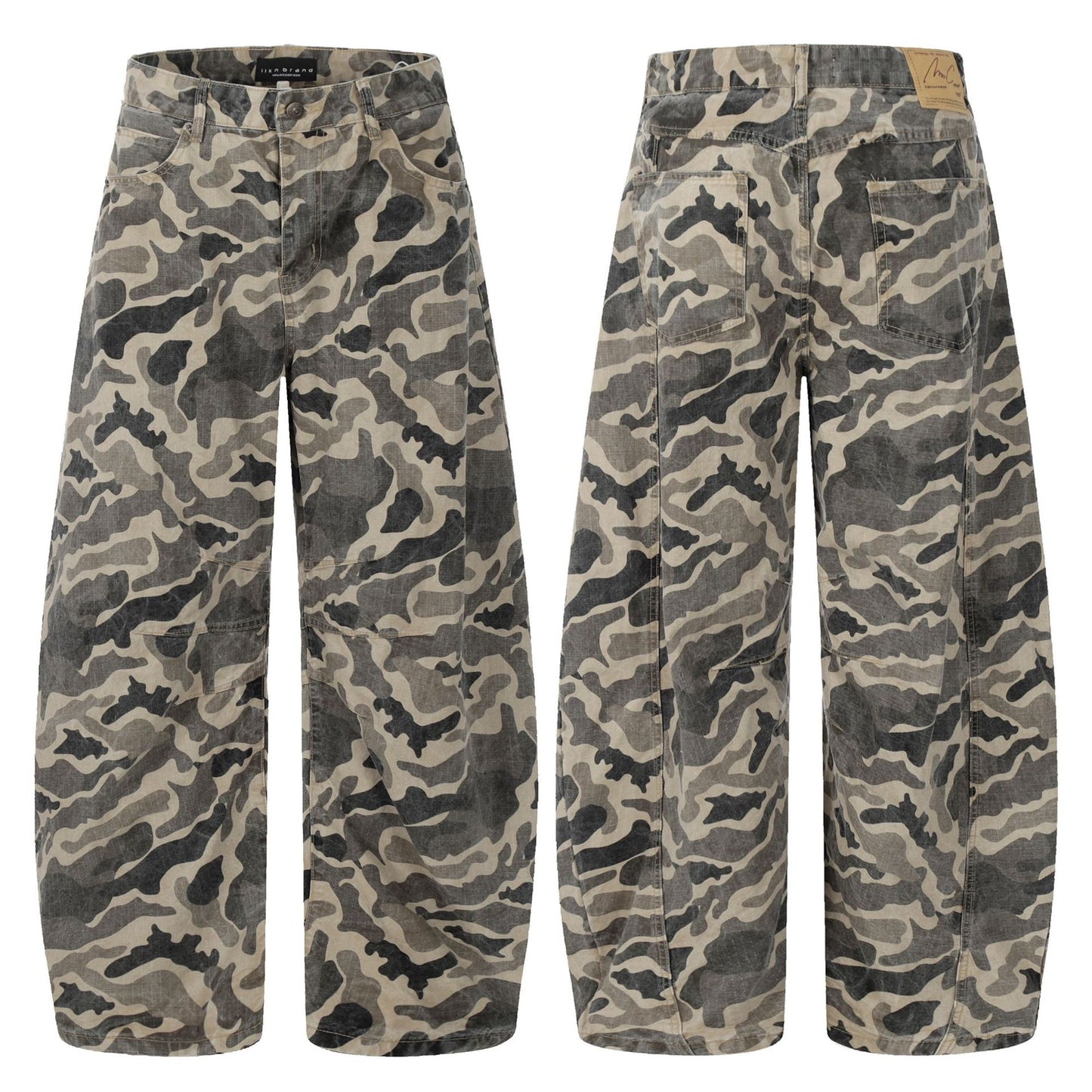 Vintage Camouflage Scimitar-silhouette Work Swearpants