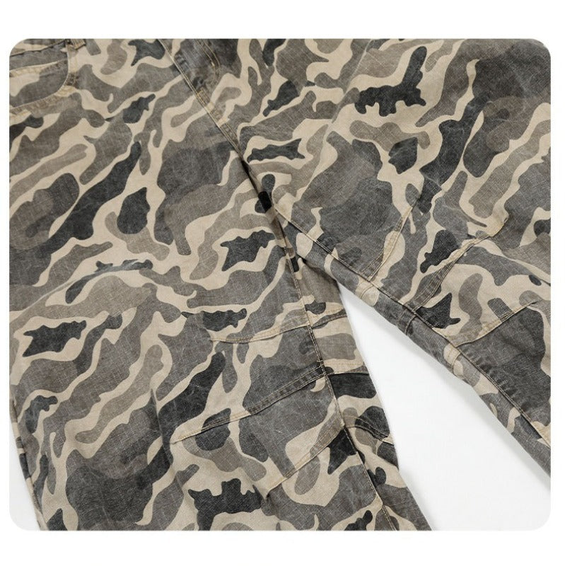 Vintage Camouflage Scimitar-silhouette Work Swearpants