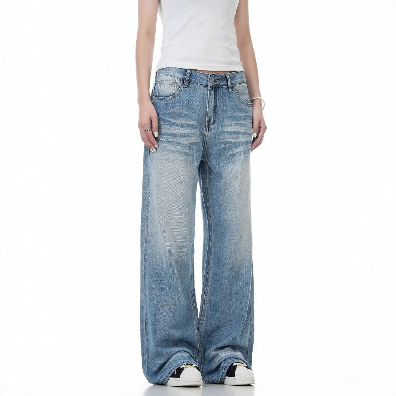 Straight-leg Wide-leg Slimming Jeans