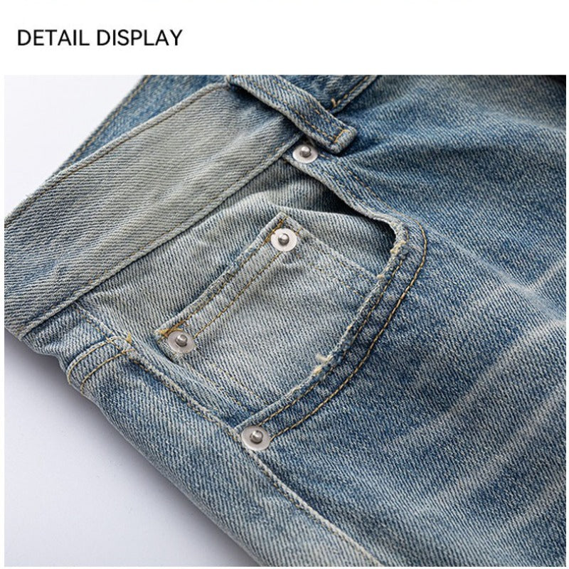 Washed Blue Straight Leg Loose Fit Cleanfit Jeans