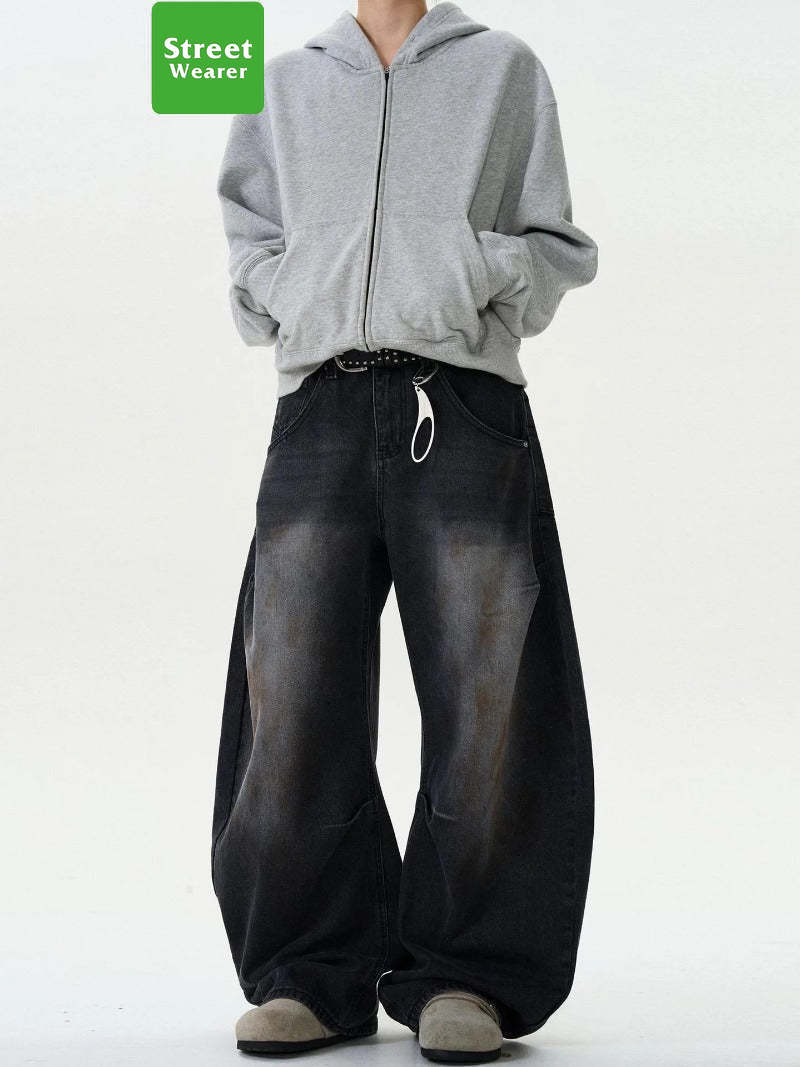 Vintage Dirty Wrinkles Scimitar-silhouette Jeans SW035KNCK9373