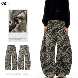 Vintage Camouflage Scimitar-silhouette Work Swearpants