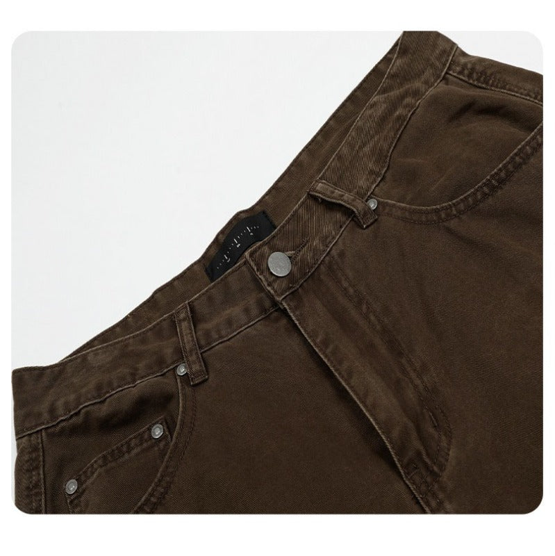 Vintage Baggy  Scimitar-silhouette Multiple Pockets Pants