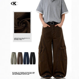 Vintage Baggy  Scimitar-silhouette Multiple Pockets Pants