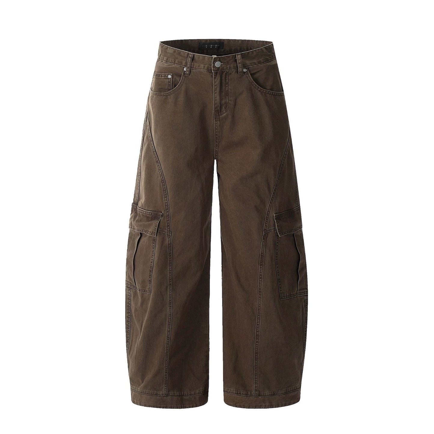 Vintage Baggy  Scimitar-silhouette Multiple Pockets Pants