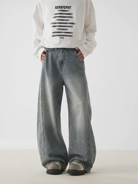 Retro Washed Old Craft Oversize Scimitar-silhouette Jeans SW225HOTRULES