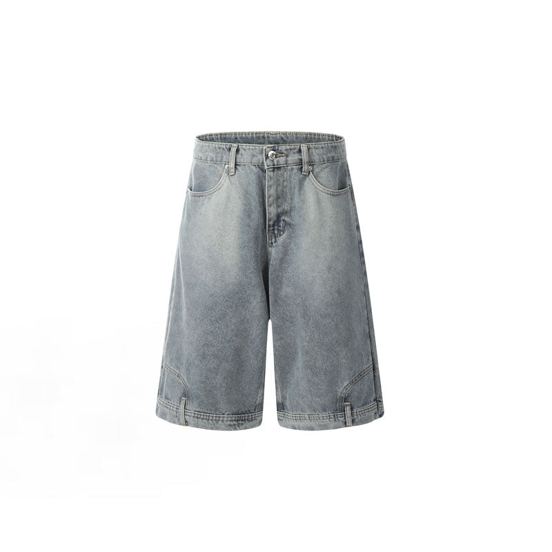 Flip Utility Baggy Denim Shorts – Light Wash