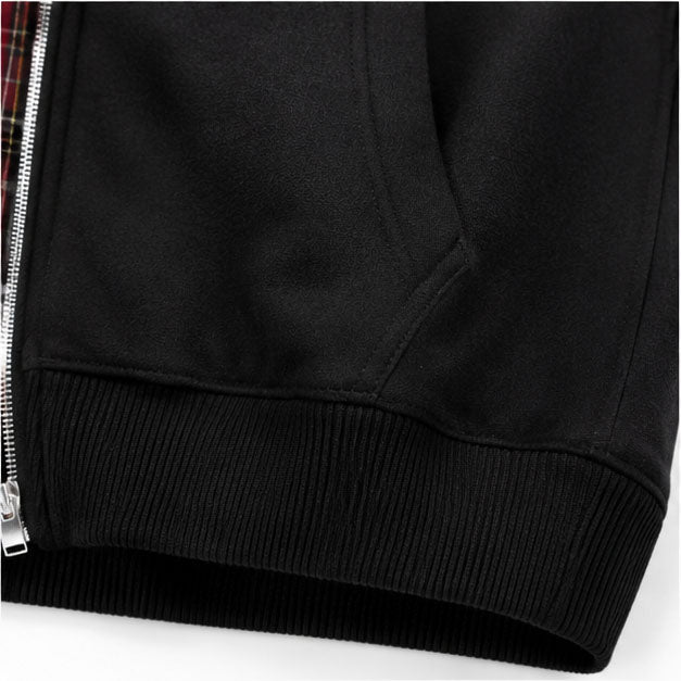 Royal Check Reversible Plaid Hoodies 1295 Black
