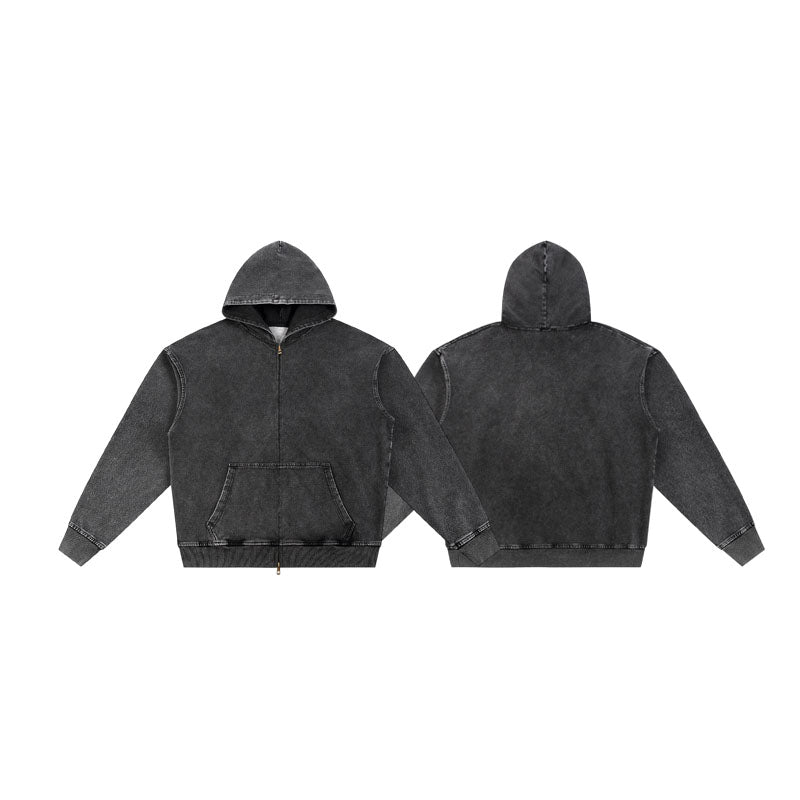 Snow Wash Vintage Denim Hoodie KB-02