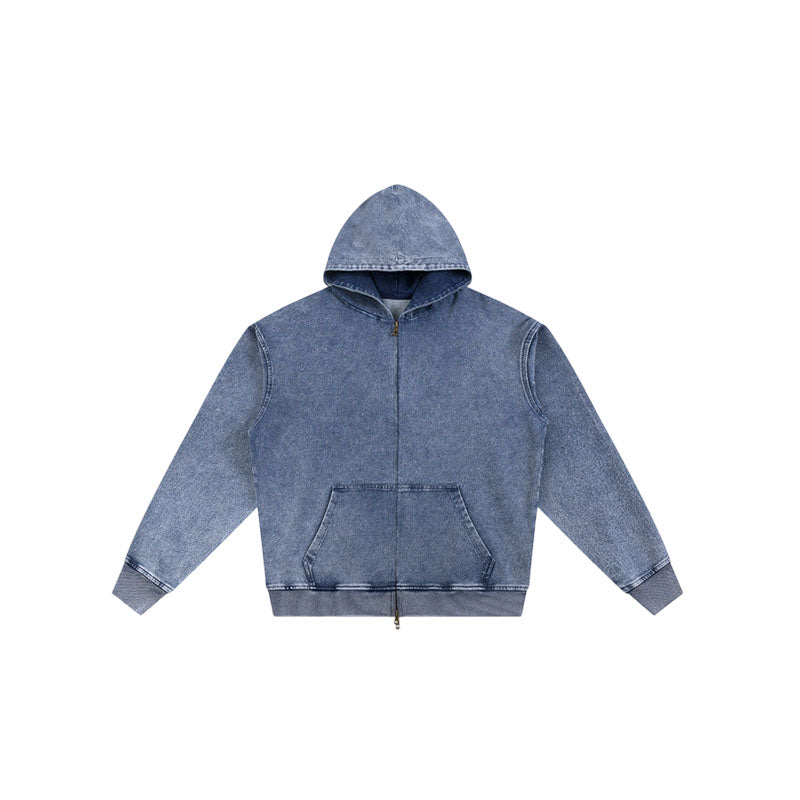 Snow Wash Vintage Denim Hoodie KB-02