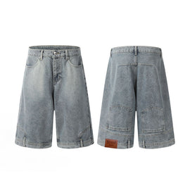 Flip Utility Baggy Denim Shorts – Light Wash